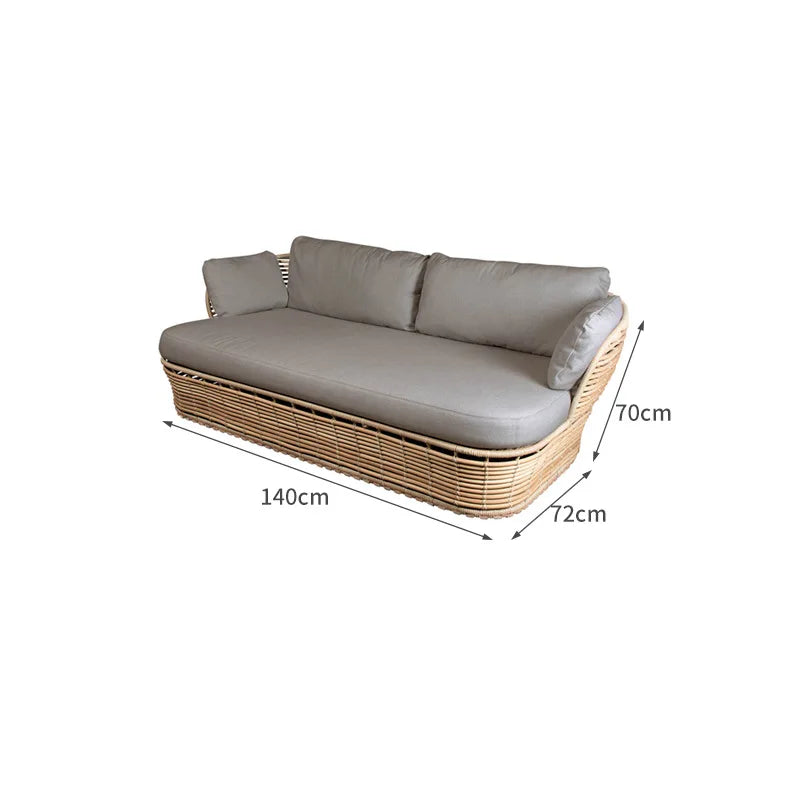 LMM outdoor rattan sofa sun protection waterproof patio balcony garden rattan chair