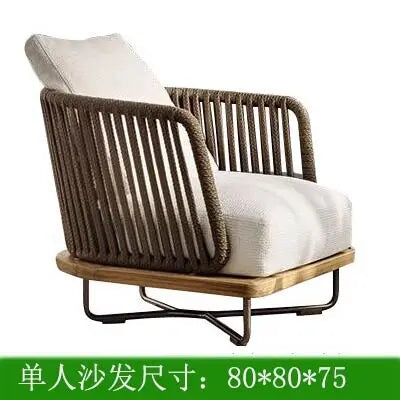 Outdoor courtyard Open-air waterproof and sunscreen Outdoor garden Balcony B & B leisure rattan chair combination furniture