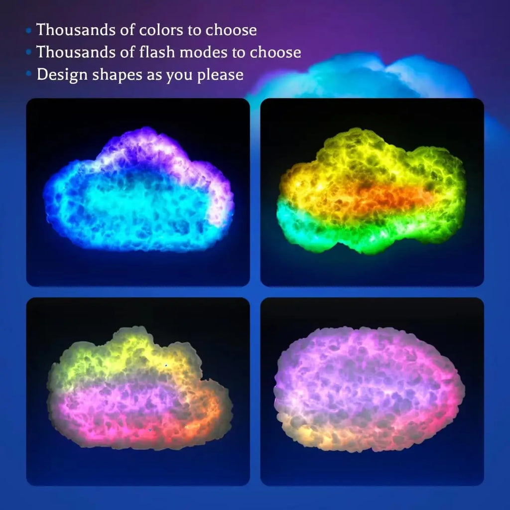 Cloud LED Light, Cloud Music Sync Multicolor Changing Strip Light, Atmosphere DIY Creative Thunder Cloud Lamp Wall Ceiling Light