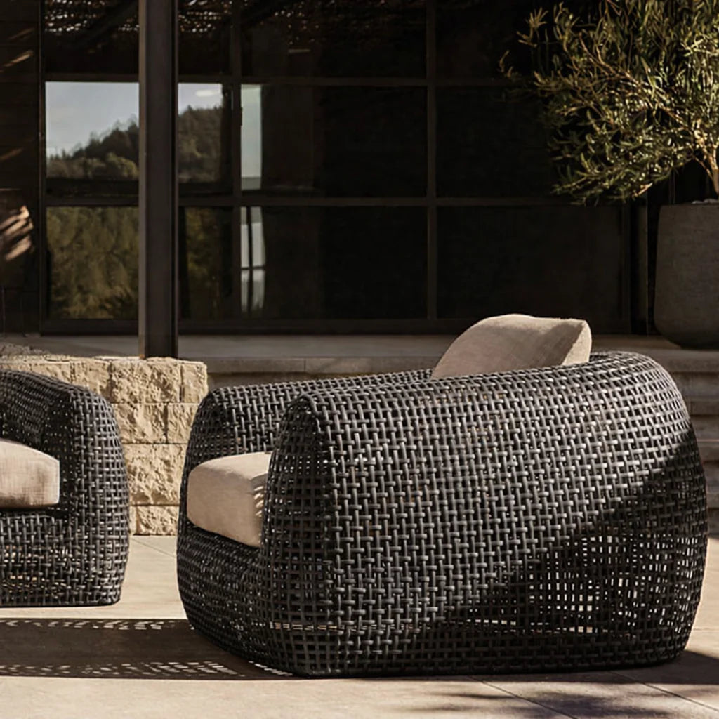 Waterproof Garden Rattan Sofa Pool Sun Lounger  Furniture Set Hotel Rattan Sofa Patio Outdoor