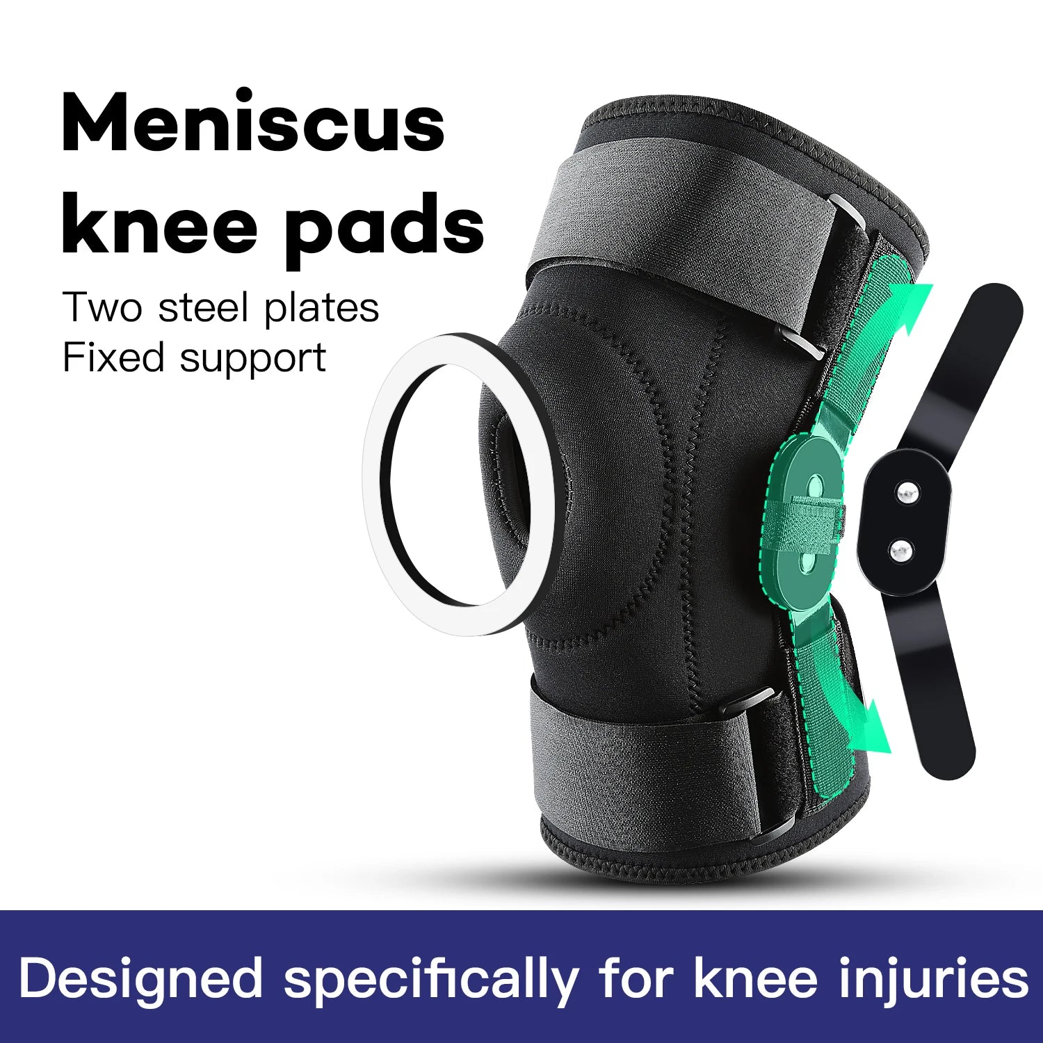 1 piece - Adjustable knee pad with double-layer steel plate stabilizer, suitable for both men and women, knee joint support, dou
