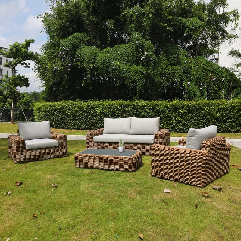 Modern Outdoor Leisure Comfortable Weaving Woven Rattan Sofa
