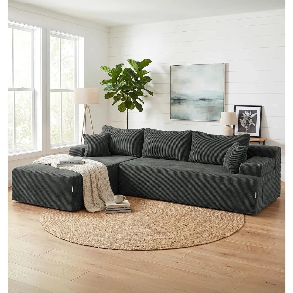 Modular Sectional Sofa Couches L-Shape Couch 3 Seat Modular Sofa Memory Foam Sectional Couches for Living Room,, Customized
