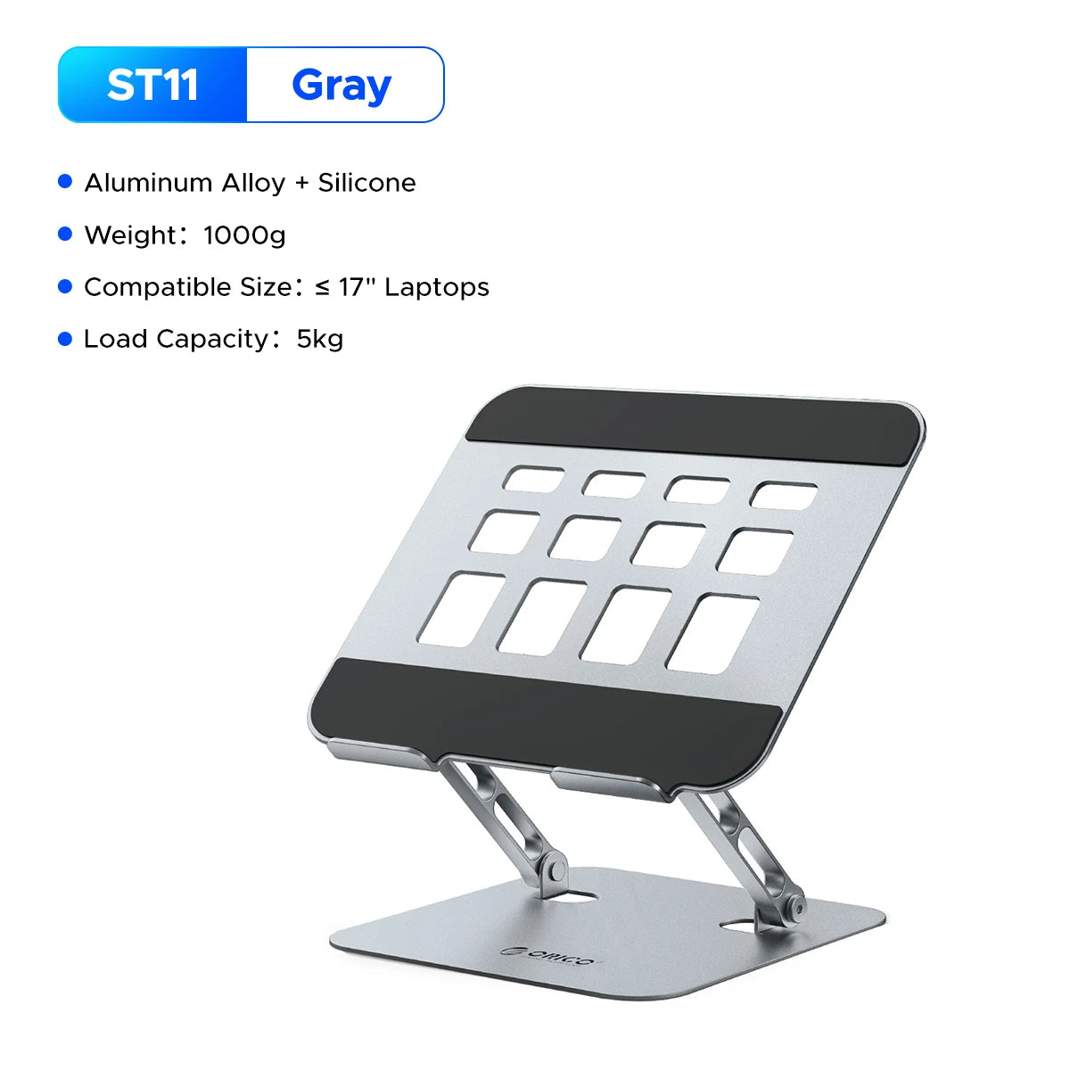 ORICO Foldable Laptop Stand Aluminum Alloy 360 Adjustable Notebook Stand Up to 17 inch Laptop Folding Desktop Support Holder