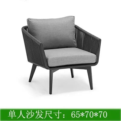Outdoor courtyard Open-air waterproof and sunscreen Outdoor garden Balcony B & B leisure rattan chair combination furniture