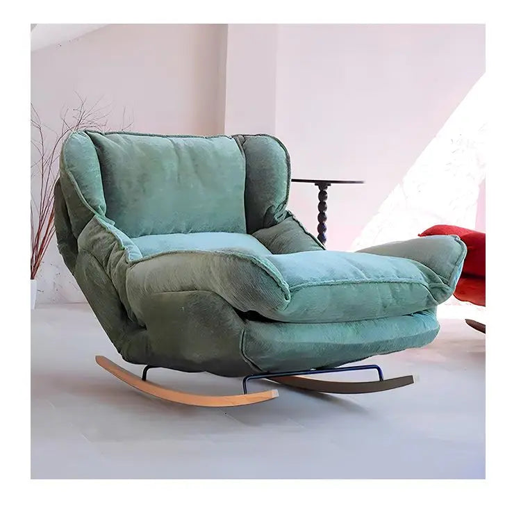 Light Luxury Rocking Chair Adult Recliner Lazy Lounger Single Sofa for Balcony Living Room Home Leisure Indoor Outdoor Furniture