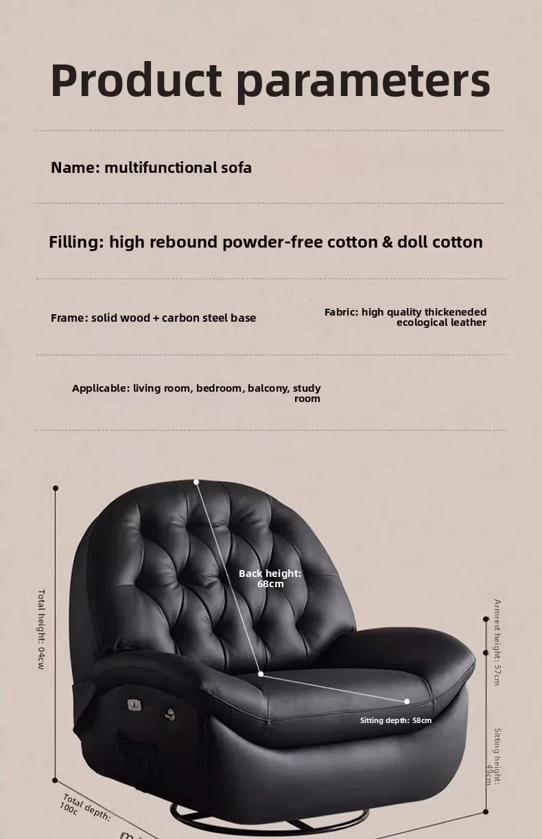 LZ X LazySofa Single Recliner Electric Space Capsule Rocking Chair Eco-Leather Lounge Living Room Suitable Sitting Reclining Sle