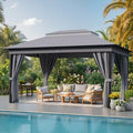 11x11 Pop Up Gazebo with Netting, Canopy Tent, Gray