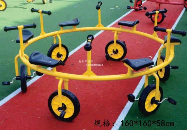 Tricycles, children's two person bicycles, outdoor twin bicycles, three person bicycles, multiple person rotating carts