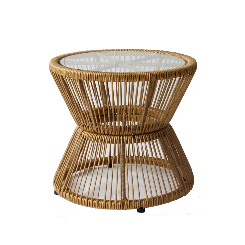 Rattan Chair Three Piece Set Balcony Table Modern Outdoor Furniture Combination Armrest Single Rattan Sofa Outdoor Chairs