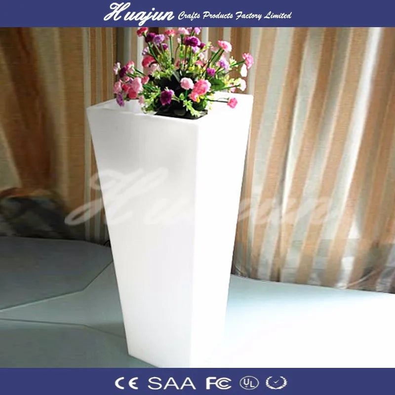 LED Glowing Rechargeable Flower Pot Outdoor LED Luminous Planter Pots with Floor LED Lighting for Garden Decor Planting