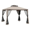 9.6' x 9.6' Patio Gazebo Outdoor Canopy with Netting