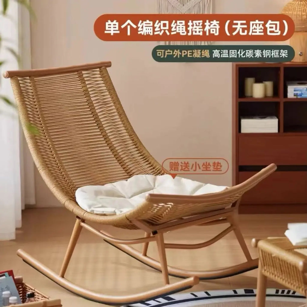 Rocking Chair Reclining Chair Adult Garden Balcony Household Nap Lazy Rocking  Elderly  Outdoor Garden Rattan Ch