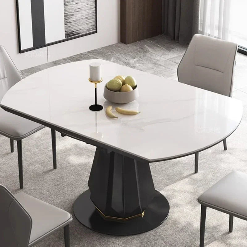Dinning  Muebles Sedentary Room Oval Dining Table Rectangular Round Kitchen Extendable Designer Restaurant Tables