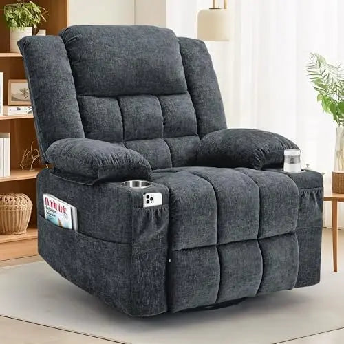 Recliner Chair,Rocking Chair with Massage and Heat,360° Swivel Recliner Chairs for Adults,for Bedroom,Nursery,Living Room Chairs