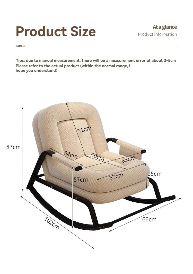 ASwinging Chair, Lounge Chair, Adults Can Sleep, Creamy Style Dog House Rocking Chair, Single Lazy Person, Home Small Sofa