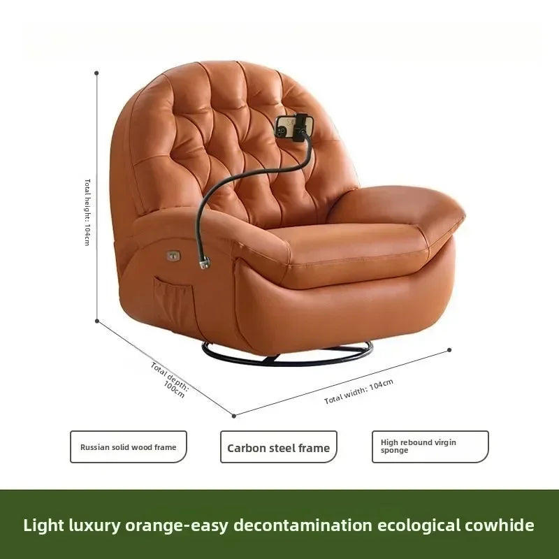 LZ X LazySofa Single Recliner Electric Space Capsule Rocking Chair Eco-Leather Lounge Living Room Suitable Sitting Reclining Sle