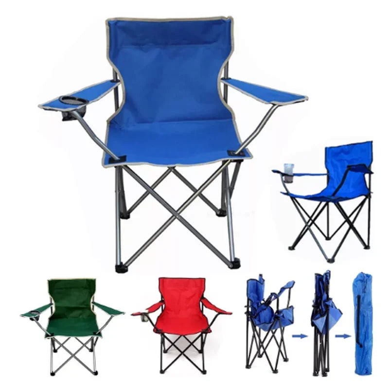 Portable Folding Camping Chair - with Cup Holder, Oxford Cloth ZM103