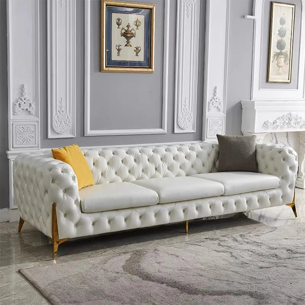 Modern Nordic Simple Velvet Sofa Suitable 2 3 Seater Sofa Set Elegant  Gold Stainless Steel Base Sofa Couch Set for Living Room