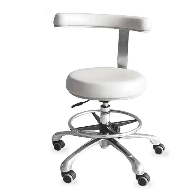 Medical Dental Stool with 360 Degree Rotation Armrest PU Leather Assistant Chair for Nurse Doctor