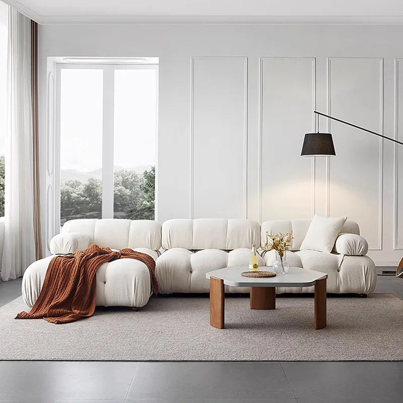 Customized sofa tofu module sofa living room free combination square lamb wool sofa