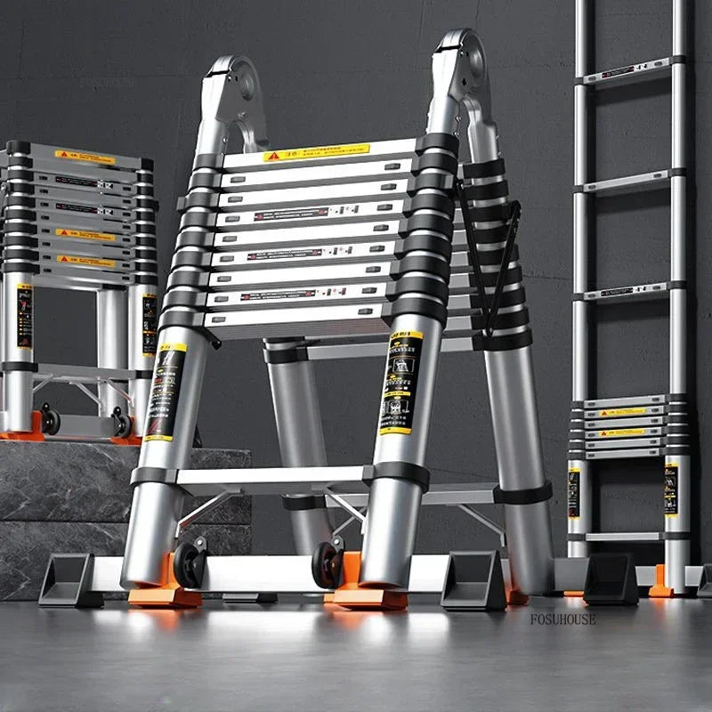 Folding Ladder for Construction Site Metal Telescopic Modern Thickened Ladders Creative Multifunctional Step Ladders for Home G