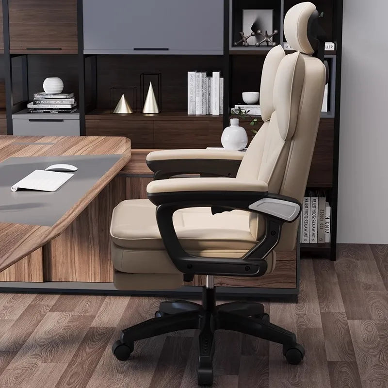 Italian-Style Adjustable Office Chair Light Luxury Rotating Design with Comfort for Long-Sitting for Home Computer Gaming Use