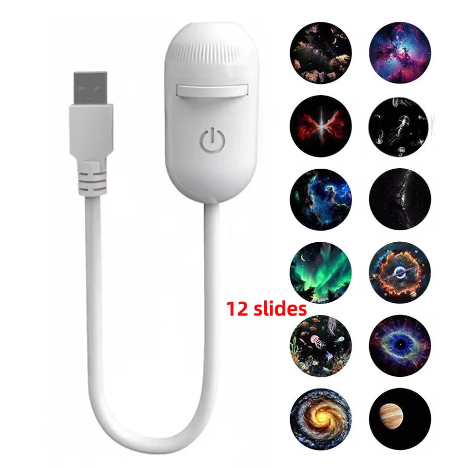 360° Flexible Galaxy Star Projector Ambient Light 30-in-1 Planetarium Night Light USB LED Ceiling Lamp for Bedroom Home Decor