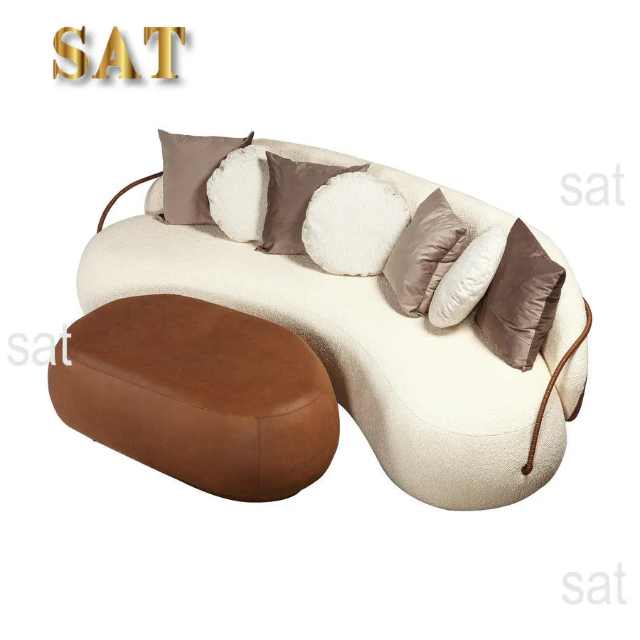 #Modern Luxury  Hotel Restaurant Small Curved Back White Velvet Couch Sofa Set Designs with Wood Furniture Living Room Sofas