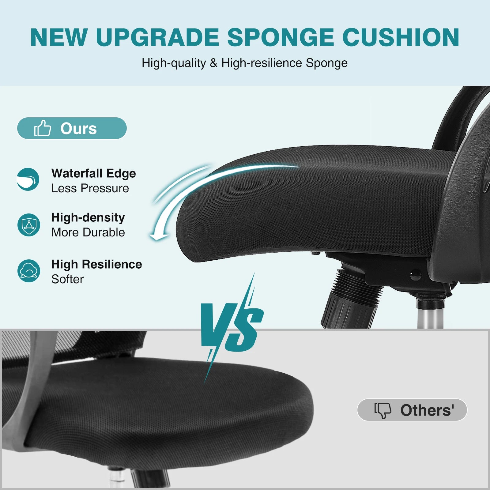 JHK Ergonomic Mid-Back Mesh Backrest Office Desk Chair Computer Lumbar Support Rolling Swivel Gaming Chairs With Wheels For Home