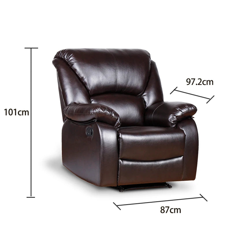 Hot Sale Black PU Leather Manual Recliner Sofa Chair Armchair for Living Room