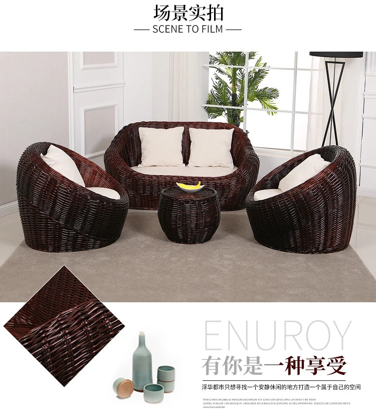 Liu Tianxia rattan weaving willow weaving creative casual sofa chair tatami balcony bedroom rattan chair single double triple