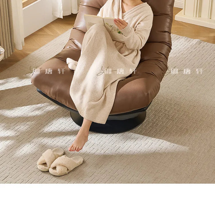 Italian minimalist sofa chair single leather art rotating leisure chair living room high-end single chair