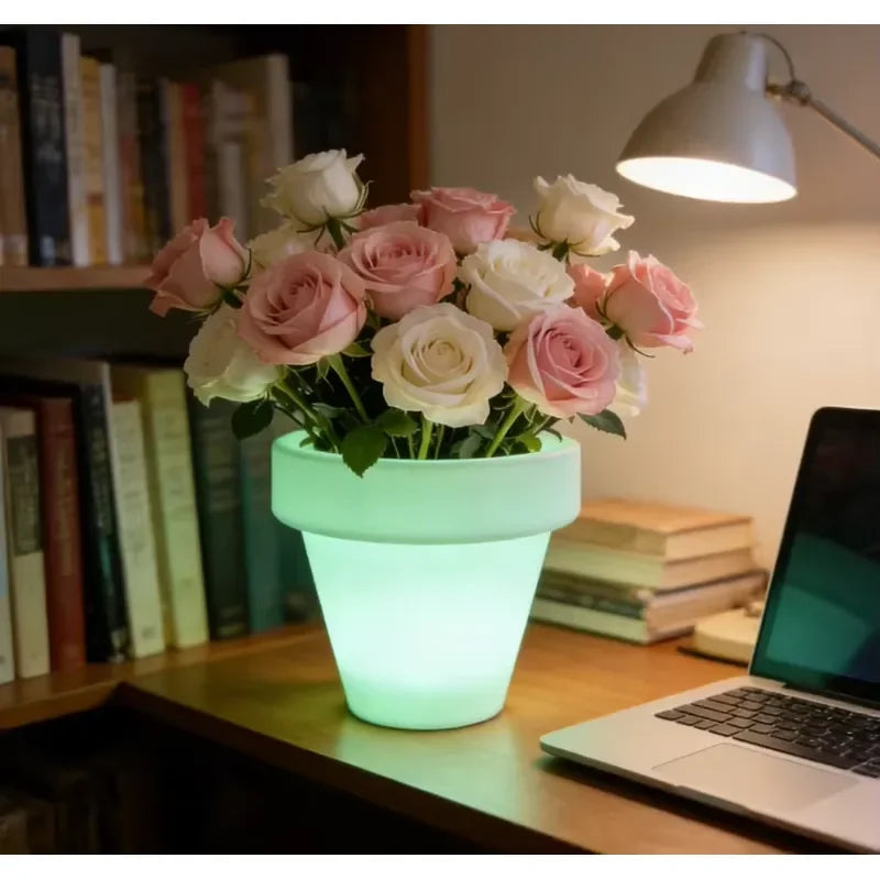 IP68 Waterproof Eco-Friendly Home Remote Control LED Garden Plant Containers Cool Flower Pots & Planters