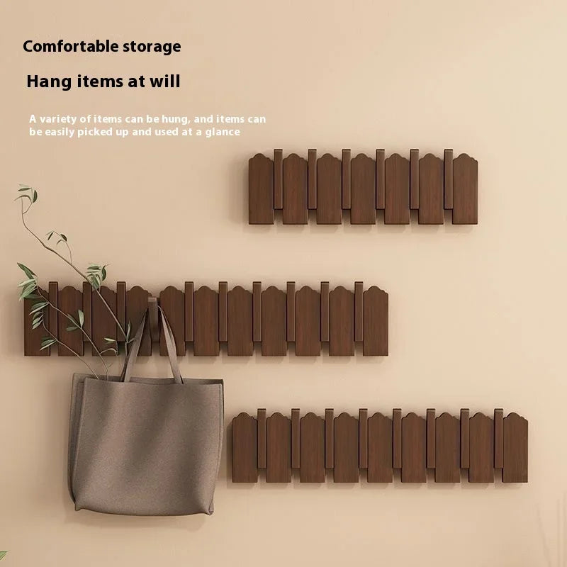 Wooden Piano Key Coat Hooks - Wall Mounted Entryway Hangers for Door & Foyer - Creative Wooden Wall Organizer for Keys & Clothes