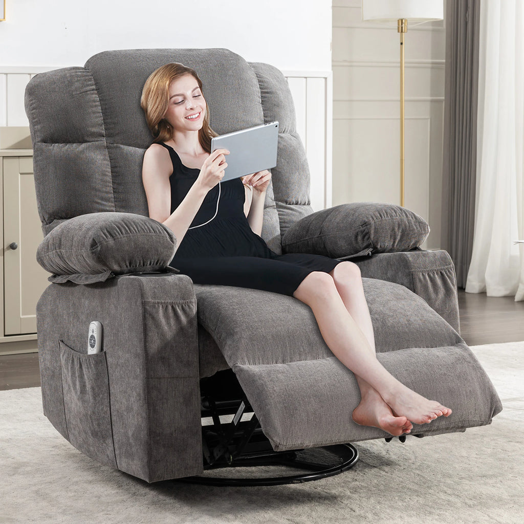 Swivel Rocker Recliner Lift Chair Wholesale Living Room Furniture Electric Massage Sofa  with Massage and Heat