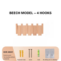New Wall Mounted Wood Coat Racks Piano Key Shaped with 8 Hooks Entry Door Porch Hanging Hook Art Hats Organizer Keys