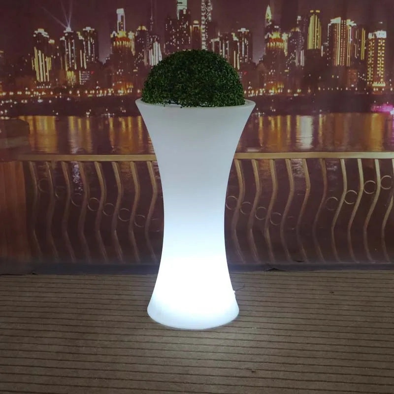 Glowing Light Outdoor Led Illuminated White Waterproof Flower Plant Pots Home Furniture Pot Changing Garden Led Flower