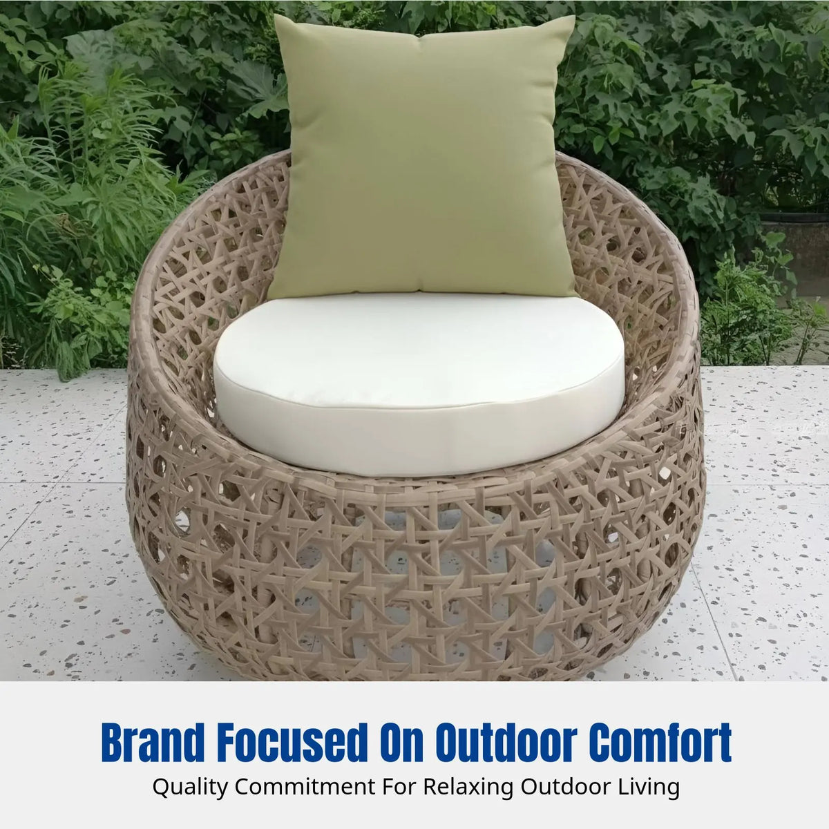 Rattan Chair Sofa Set, Outdoor Patio, Metal Frame, Thick Cushions, Relaxing Design