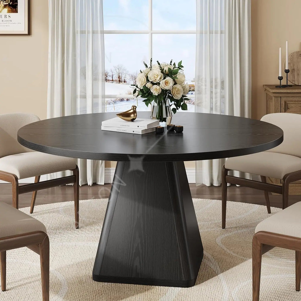 Dining Table , Circle Kitchen With Thickened Tabletop, Modern Dining Room Tables