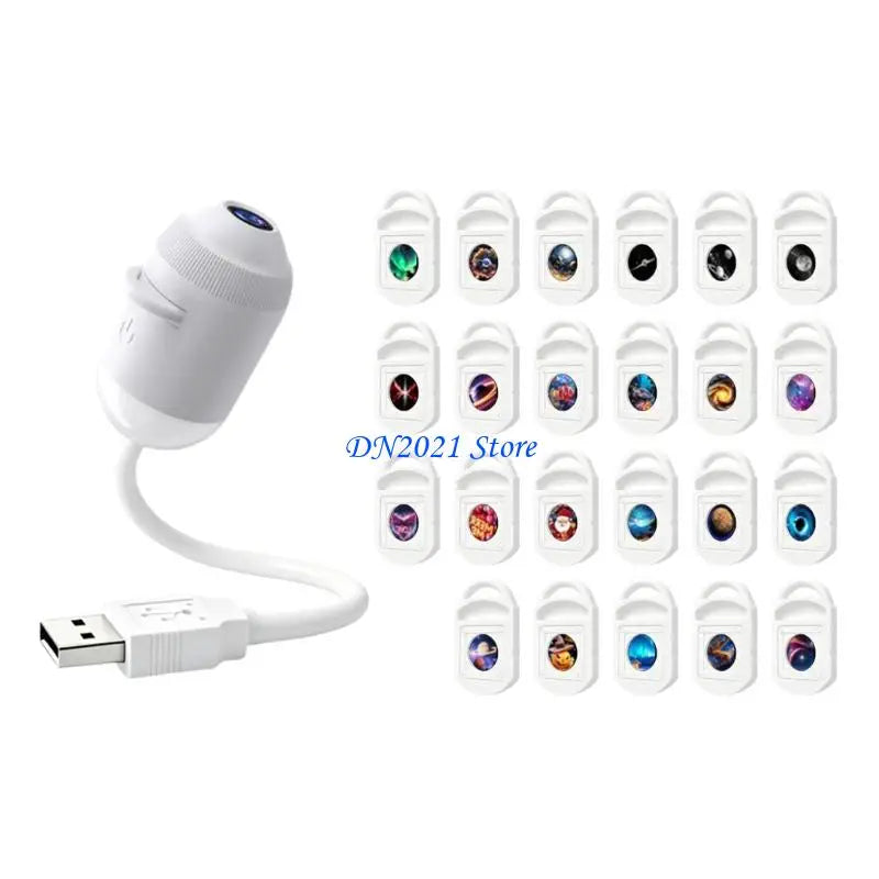 F3KE Portable USB Star Projector Light 360 Degree Rotating Head For Car Bedroom Camping Party Decoration