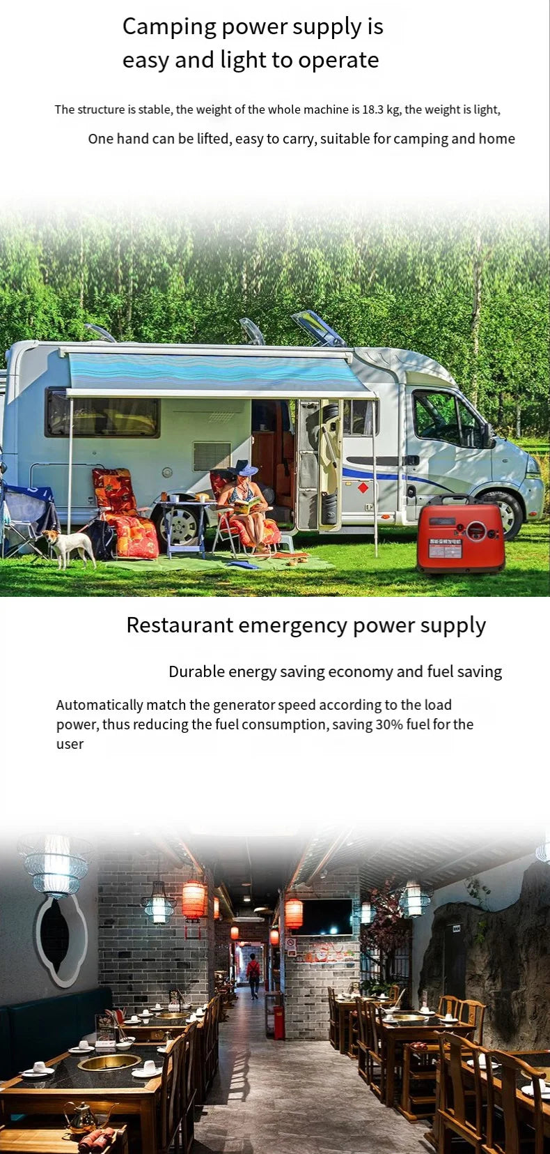Inverter Generator 50/60HZ10kva Portable Household Gasoline Generator 220V 380V Gasoline Power 1kw 2kw 3kw 5kw 7kw 8kw 10kw
