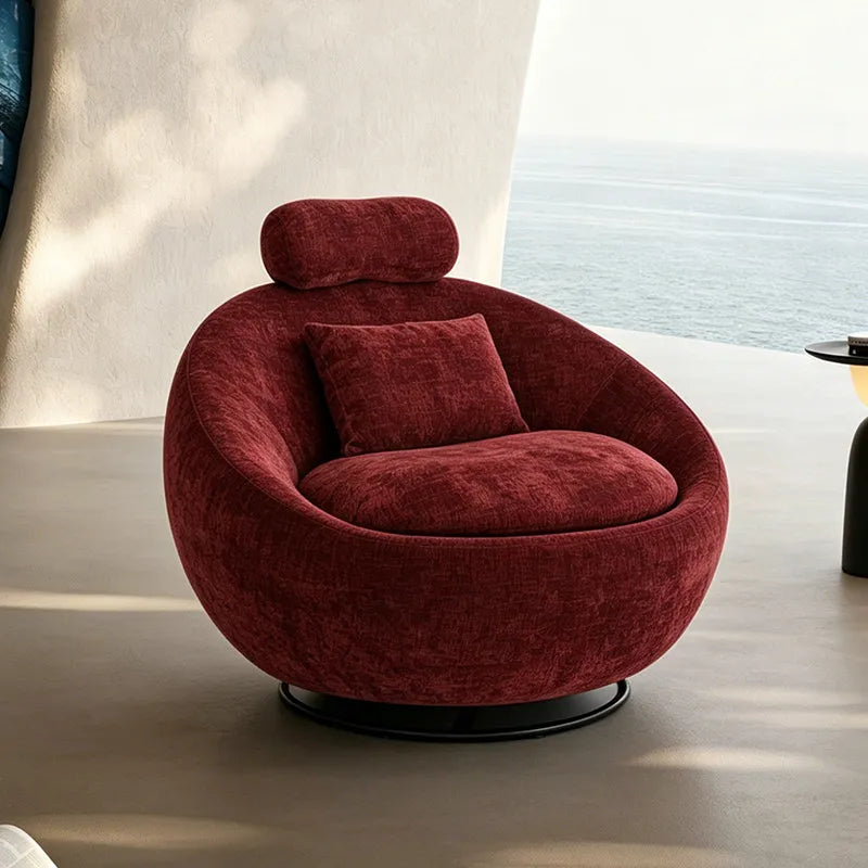 Beige Designer Sleeping Lounge Chair — Salon & Bedroom Recliner Modern