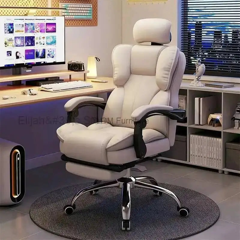 Lounge Luxury Office Ergonomic Chair Mobile Recliner Floor Arm Designer Office Chair White Cadeira Ergonomica Furniture HDH