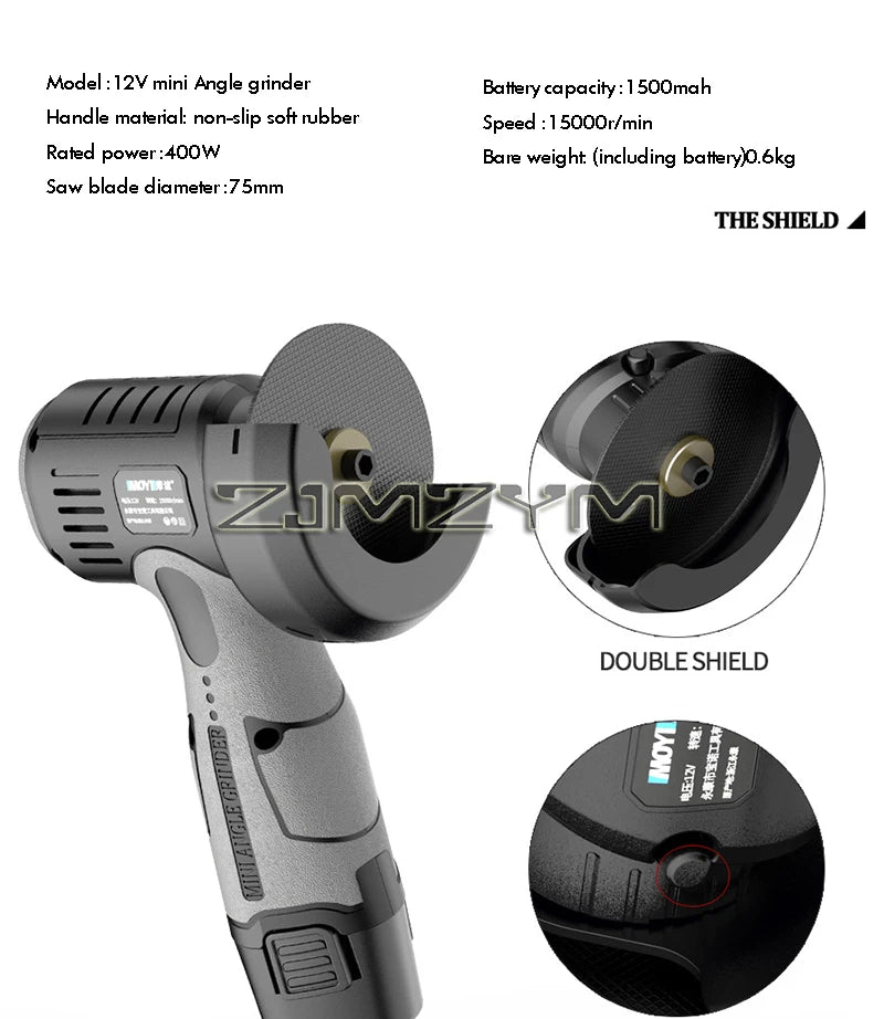 Mini Angle Grinder Portable Lithium Battery Handheld Portable Small  Polishing Grinding Cutting Machine Household Power Tool