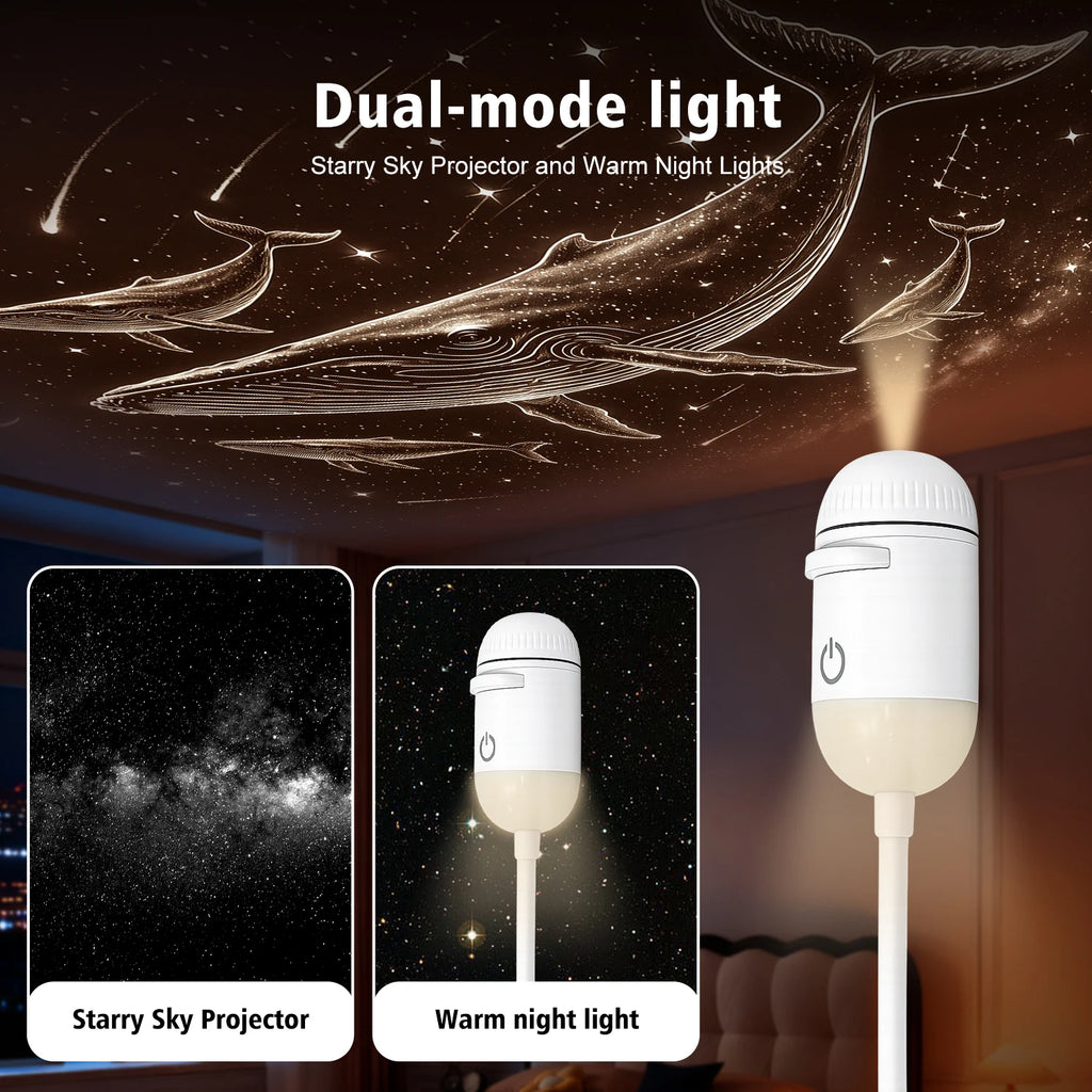 2-in-1 USB Ambient Light For Large Range Projection Atmosphere Multiple Scenes Adjustable Focus Distance Night Lighting Function