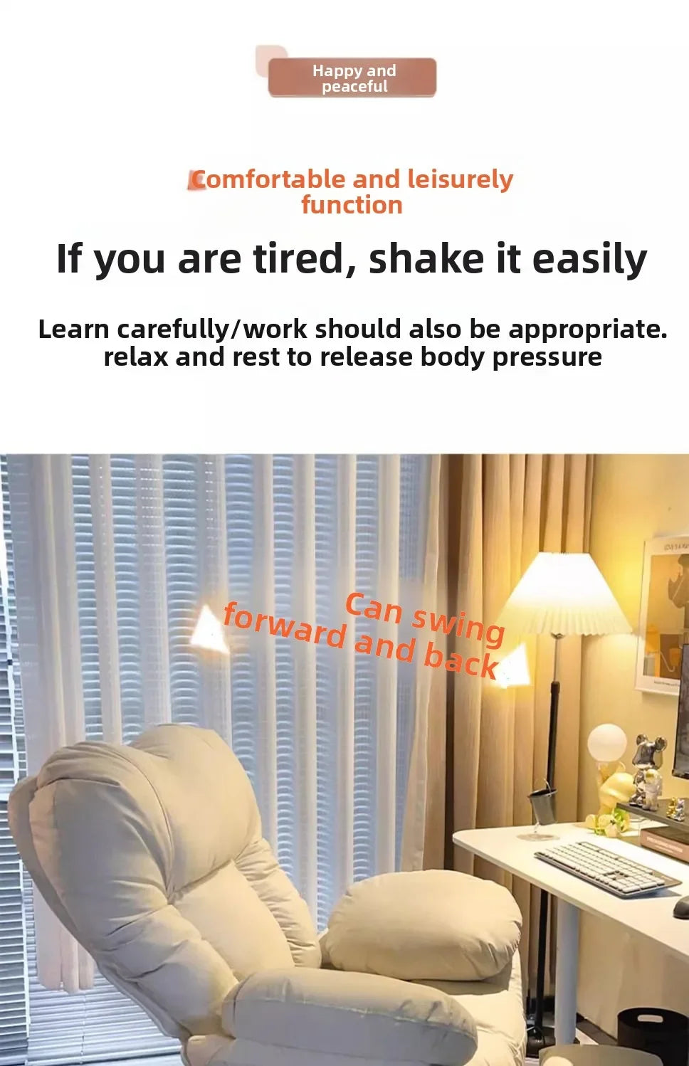 Living Room Restaurant Furniture Computer Chair Lazy Sofa Chair Home Comfortable Sedentary Study Backrest Bedroom Office Chair