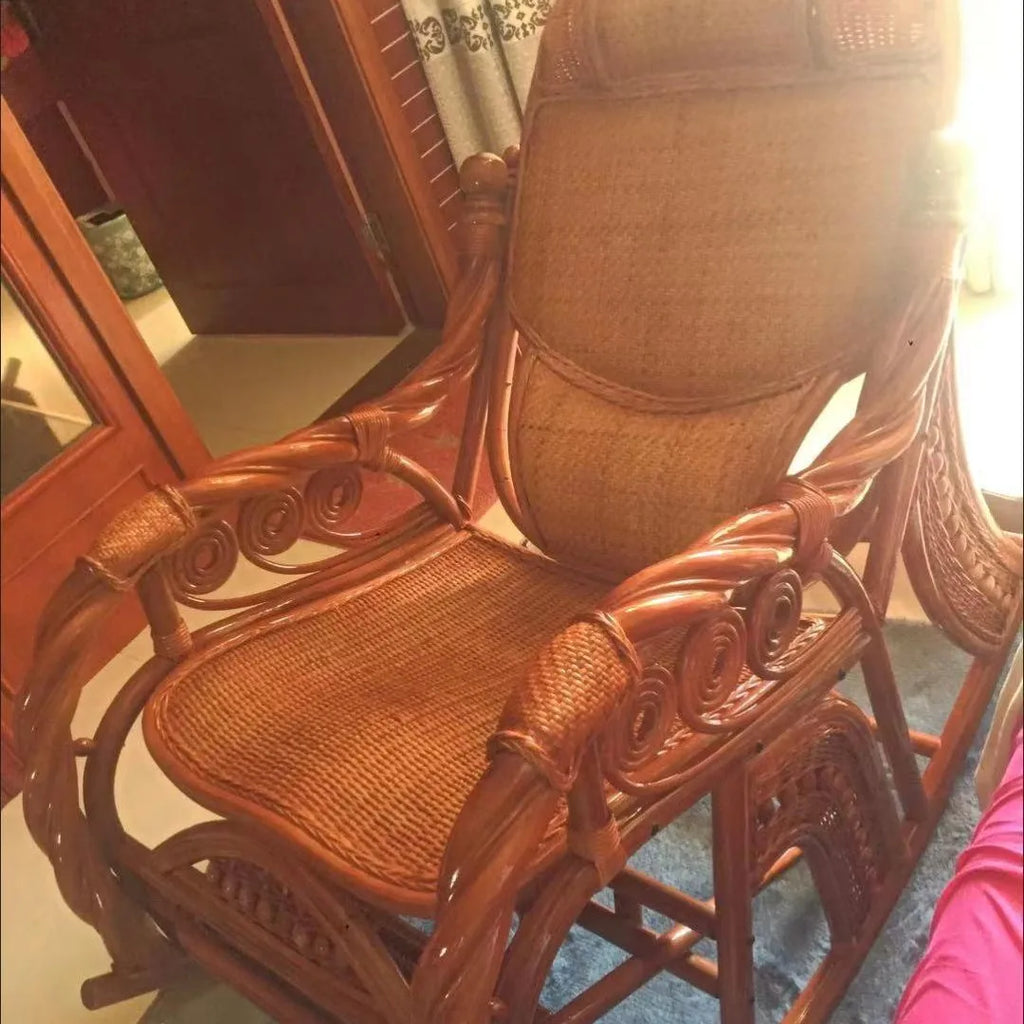 New Chinese style carefree courtyard lunch break with stretching massage pedal rocking chair