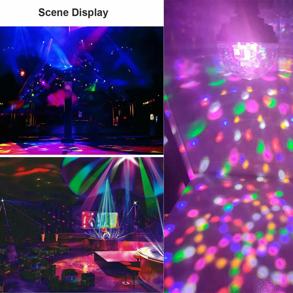 2 Pack Modern AC 85-265V LED Disco Light E27 6W Disco Ball Light Rotating Golden Magic Ball Light Party