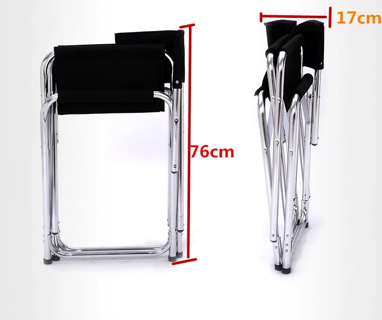 Aluminum Alloy Director’s Chair with Side Table, Portable Folding Fishing Stool, Relaxing Laptop Desk, Outdoor Picnic Gear